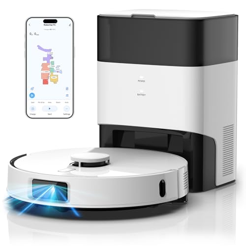 FIXR Saugroboter mit Wischfunktion Staubsauger Roboter mit Absaugstation 3.5L 12000Pa Saugkraft Reaktive 3D-Hindernisvermeidung T30+ Roboterstaubsauger für Tierhaare und Teppich (Weiß)