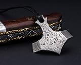 Damascus KE-0915-HK Beautiful Handmade Thor's Hammer Hand Forged Steel Pendant for men Locket Accessories