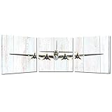 KREATIVE ARTS 3 Pieces Vintage Airplane B-17 Flying Fortress Wall Art Giclee Canvas Bomber Plane Canvas Prints Pictures Canvas Stretched and Framed Painting Retro Wood Style (20x20inchx3pcs)