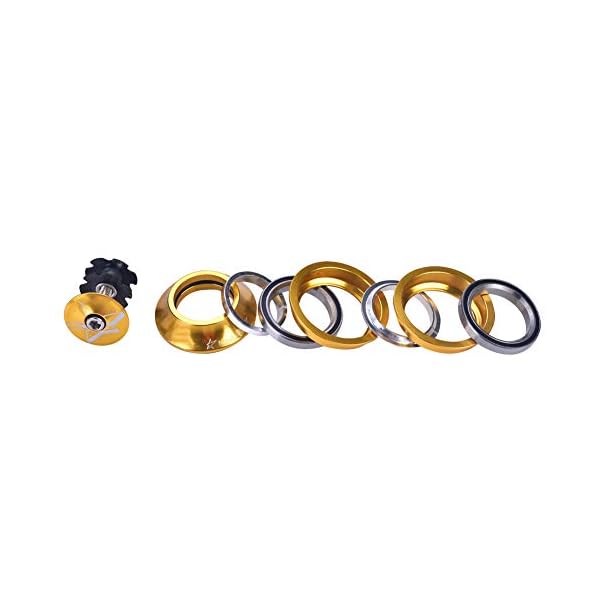 SANON Fahrrad Vorderrad Gabelschaft Headset Aluminiumlegierung Ersatzgerät Fahrradzubehör (Gold) – Bild 10