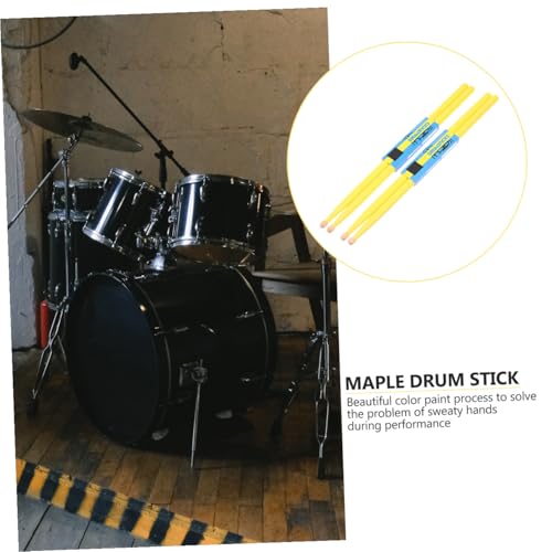 2 Pares de Baquetas de Madera de Arce Amarillo Limón con Agarre Suave Antideslizante para Percusión para Principiantes y Entusiastas de la Batería miniatura 7