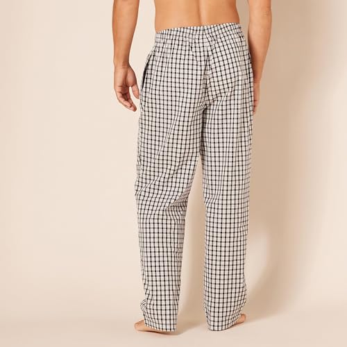 Image of Amazon Essentials Men's Cotton Poplin Straight-Fit Pajama Pants with Pockets, Elastic Waist, Drawstring