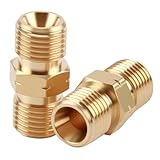 2 Pezzi Connettore per Tubo Del Gas in Ottone 1/4 Pollice, Doppio Nipplo Adattatore Gas, Raccordo Tubo per Propano, Impianti Idraulici, Climatizzazione E Pannelli Solari
