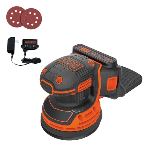 BLACK+DECKER 20V MAX Orbital Sander, Cordless, 12,000 OPM, 2 Sandpaper