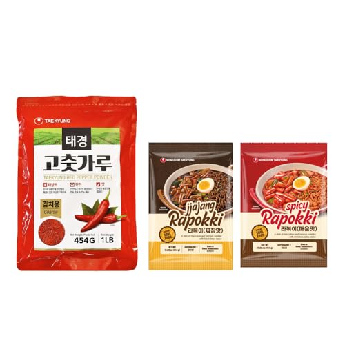 NONGSHIM TAEKYUNG Korean Chili Powder + Spicy and Jjajang Rapokki
