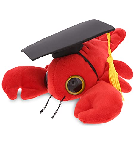 Dollibu Big Eye Lobster Graduation Plush Toy - Graduation Stuffed Animal Dress Up With Gown & Cap With Tassel Outfit - Congratulatory Graduation Gift With Personalization - 6" Inch #TOP16