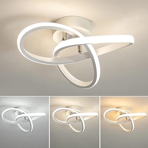 Euroshine Moderna Lámpara de Techo Regulable, Diseño Flor Luz de Techo, 3000K/4500K/6500K 22W 2500LM Plafones para Techo Led Cocina Comedor Baño Dormitorio Pasillo