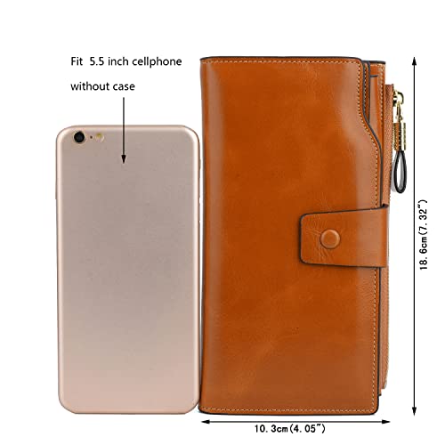 Yaluxe 11002152-1 Women'S Genuine Leather Wallet Rfid Blocking Multi Card Holder thumb #6