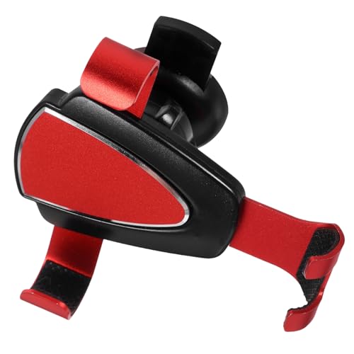 Chevalet pour téléphone portable de voiture - Rotation à 360 degrés - Support de téléphone portable - Support de téléphone portable en métal rouge - 8,9 x 8,8 cm