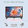 Feihe 19 Inch Flat Screen TV Built in Digital ATSC Tuners, 1080p LED TV with HDMI VGA AV USB Port for Kitchen, Bedroom, RV, Caravan, Camping, Outdoor