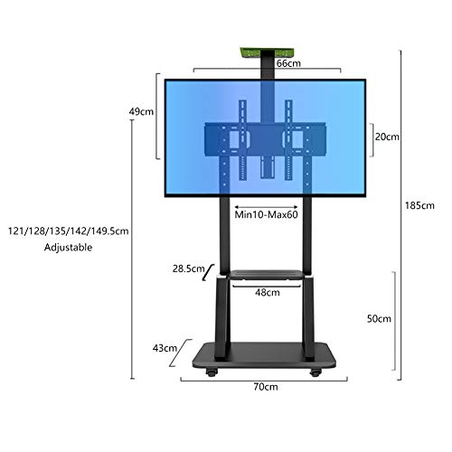 Soporte móvil para TV para pantallas planas 55 a 75 pulgadas miniatura 2