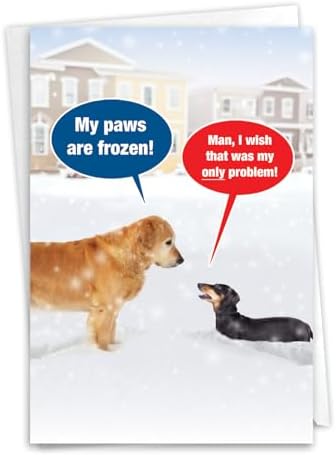 NobleWorks Lustige Geburtstagskarte 'My Paws Are Frozen' – 12,7x17,8 Cm Mit Umschlag, Für Hundeliebhaber