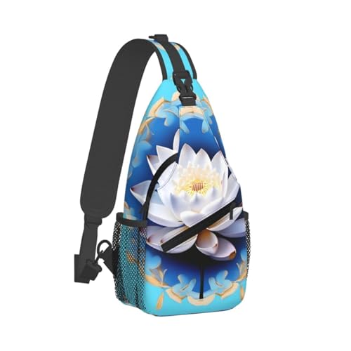 Mochila cruzada de flores estilo asiático para senderismo unisex miniatura 2