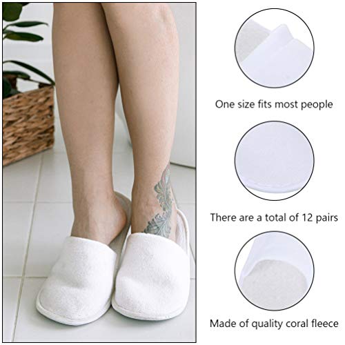 Lurrose 12 paar wegwerppantoffels koraal fleece - Image 6