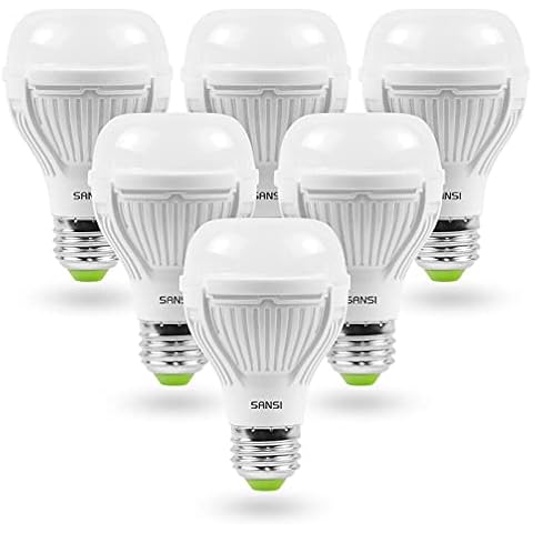 SANSI 100W Equivalent A19 LED Light Bulb, 1600 Lumens 5000K Daylight White Bulb with Ceramic Technology, 6 Pack 22-Year Lifetime, Non-Dimmable, Efficient, Safe, 13W Energy Saving for Home Lighting Cover