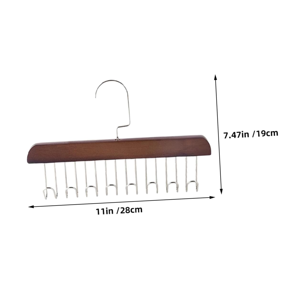 Ciieeo 3pcs Vintage Multi Functional Wardrobe Hanger with Hooks for Belt Tie Scarf and Storage Space Saving Closet Organizer for