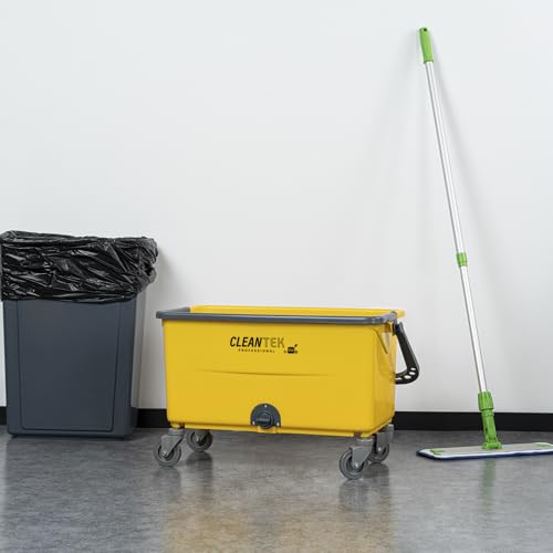 Restaurantware-Clean Tek Professional 44 Quart Cleaning Bucket, 1 Bucket With Comfortable Handle - Drain Valve, Heavy-Duty, Yellow, On Wheels, Portable, For Restaurant, Home, Or Office by Restaurantware - Image 4