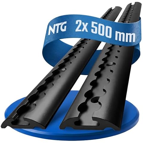 NTG Szyna lotnicza, 2 szt. 0,5 m / 500 mm, półokrągła, aluminium - certyfikat TÜV - akcesoria do przyczep, zabezpieczenie ładunku, szyna aluminiowa, do samochodów ciężarowych, transporterów, kamperów
