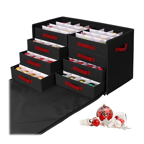 Relaxdays Weihnachtskugel Aufbewahrungsbox, 128 Kugeln, HxBxT: 40 x 73 x...