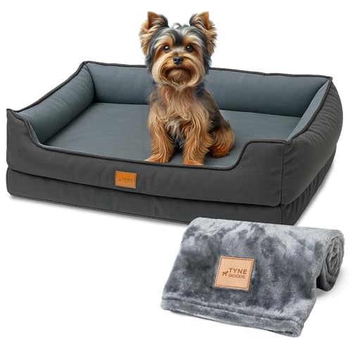 TYNE GOODS Cama Ortopédica para Perros y Gatos, Colchón Ergonómico para Articulaciones, desenfundable, lavable y antideslizante, Manta, s m l