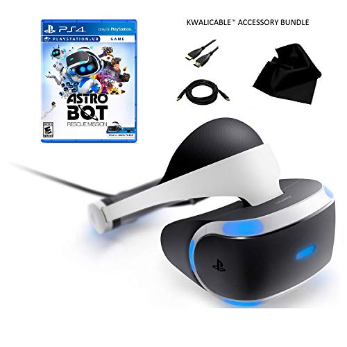 PlayStation VR Astro Bot Rescue Mission Bundle (Renewed) / Includes PSVR Headset and Processor Unit, AstroBot Rescue Mission, KWALICABLE Accessory Pack
