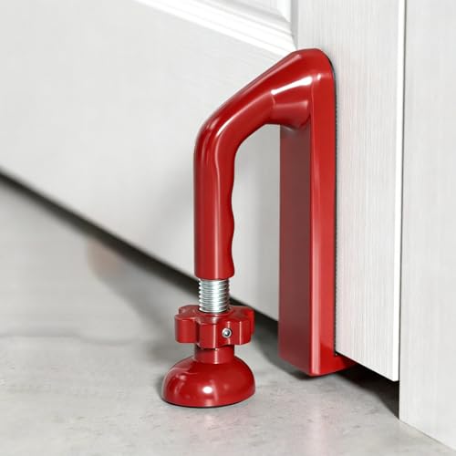 Adjustable Anti Theft Door Stopper Portable Security Device Heavy Duty Door Lock for Travel Hotels Apartments and Home Use (Red) - Image 6