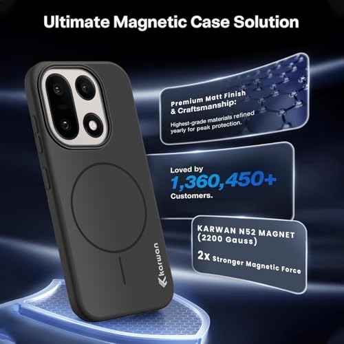 Image of KARWAN Magnetic Ultra Slim-Fit Back Case Cover for Oneplus 15 |Hard PC Case Cover| Ultra-Thin & Light Weight with [Ultra Premium Feel] Case for Oneplus 15 (Black)