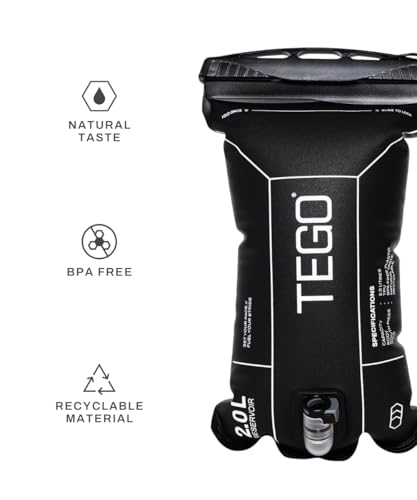 Image of TEGO Pacer 1L / 2L Hydration Reservoir | BPA-Free Running & Hiking Bladder | Snap-Lock Tube | Bite Valve | Compatible with Pacer Trail Vest