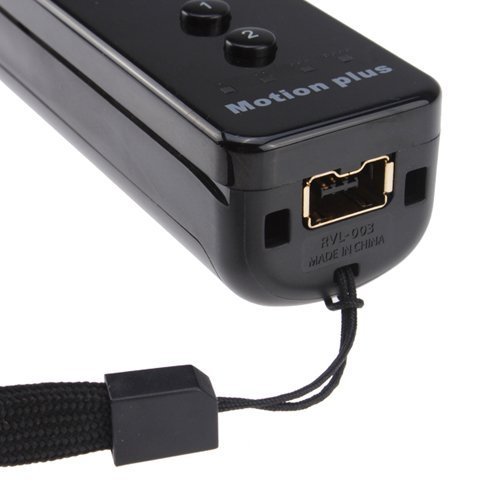 DuaFire Black Built-in Motion Plus Remote + Nunchuck Controller For Wii + Silicone Case + Wrist Strap(NON-OEM)