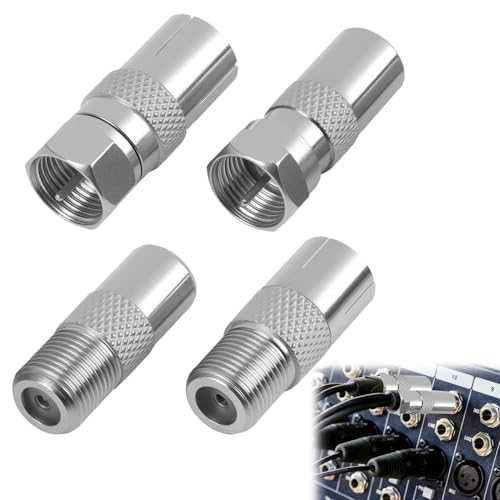 Adaptateur d'antenne TV F mâle/Femelle vers PAL TV mâle/Femelle, Kit de connecteur coaxial 4 pièces pour câble Satellite, câble d'antenne, câble TV,...