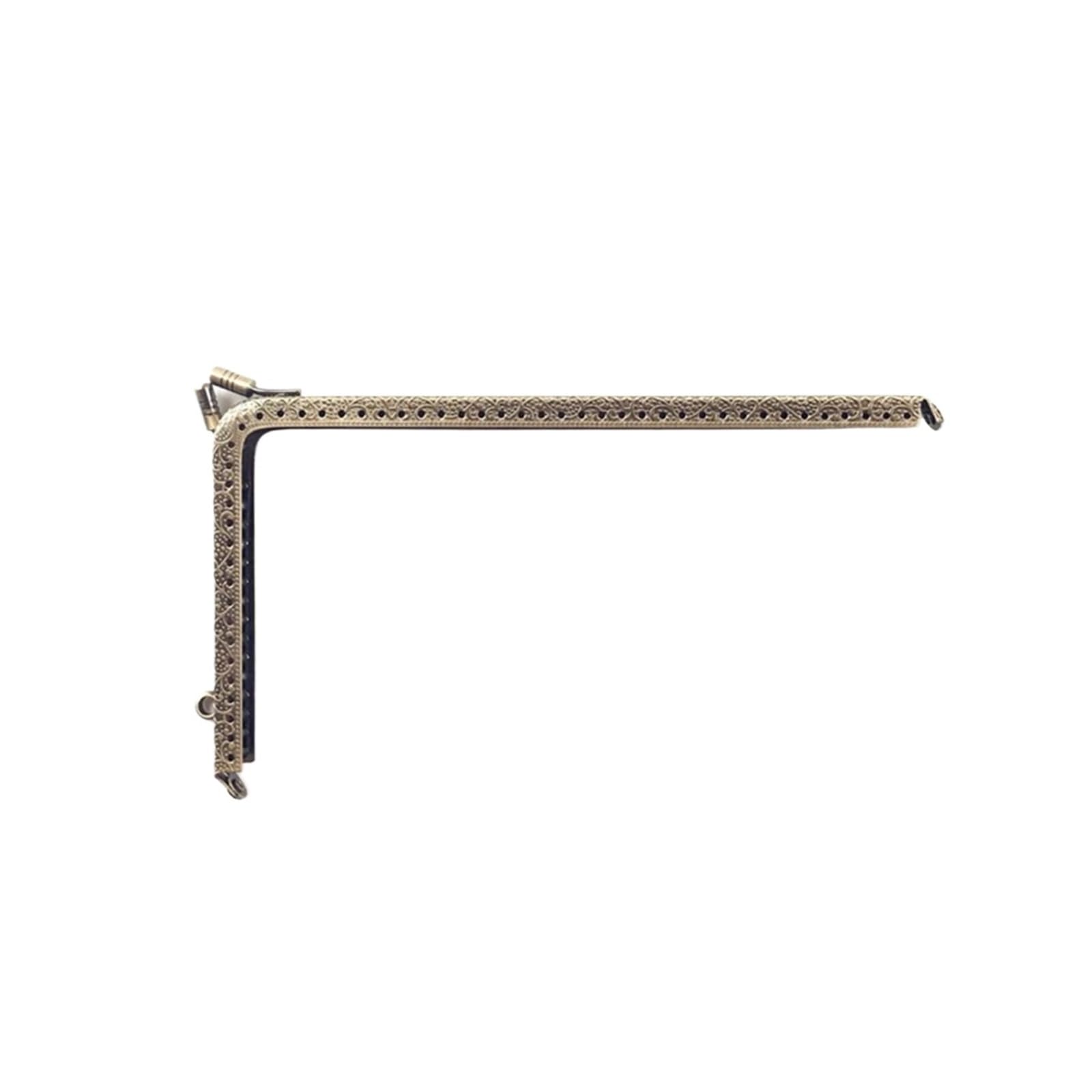 PVUVTNAHW 10PCS 14.5/16.5/18.5cm L Shape Embossed Bronze Right Angle Coins Purse Frames DIY Metal Kiss Clasp Bags Accessory(18.5CM)