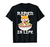 kawaii ramen shiba inu cane anime noodles giapponesi maglietta