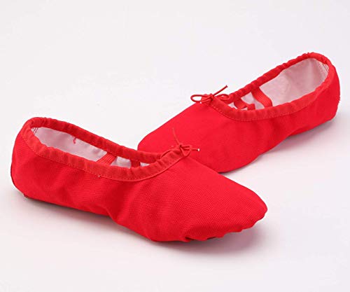 missfiona Women Canvas Ballet Slippers Dance Shoes Adult Practice Yoga Flat Belly Shoes3