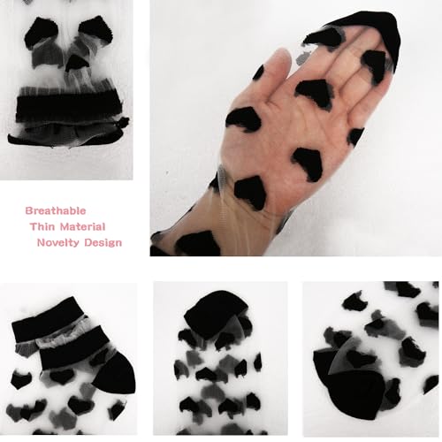 Image of Benefeet Sox Sheer Socks for Women Girls Mesh Ankle Socks Transparent Mesh Lace Sock Cute Thin Nylon See Through Sock