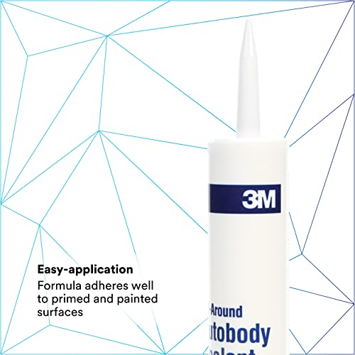 3M All-Around Autobody Sealant, 08500, Medium-Bodied, Water-Based, Quick-Drying, 1/10 Gal/10 Fl Oz Cartridge , White #TOP2