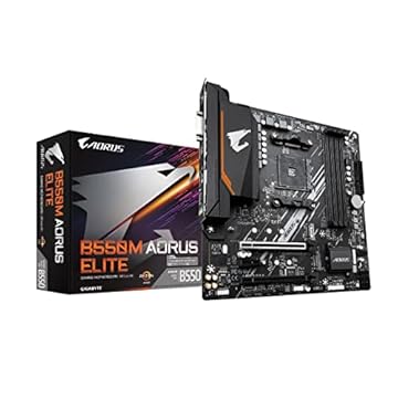 Gigabyte GIGABYTE B550M AORUS Elite (AM4/AMD/B550/Micro-ATX/DDR4/Dual M.2/PCIe 4.0/Realtek GbE LAN/Placa-mãe para jogos)