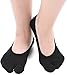 Flammi Women's 3 Pairs No Show Two Toe Socks Cotton (Black)