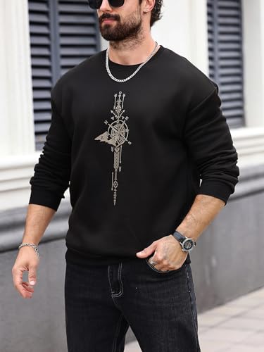 SOLY HUX Sweatshirts for Men Graphic Print Crew Neck Long Sleeve Casual Pullover Tops4