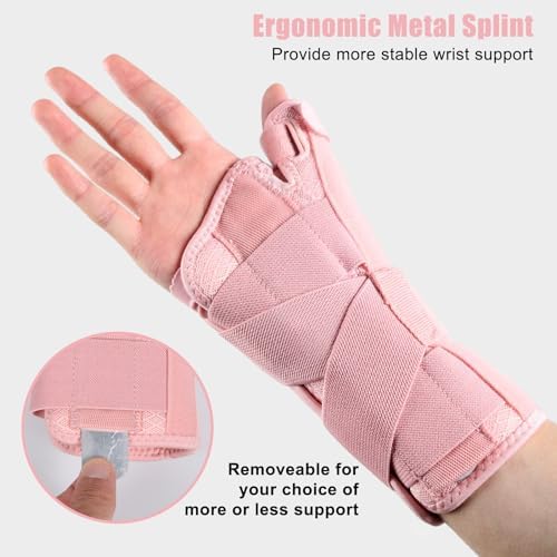 NuCamper Carpal Tunnel Wrist Brace with Thumb Support, Thumb Spica Splint for Tendonitis, De Quervain's Tenosynovitis, Trigger Thumb, Arthritis Pain Relief for Men Women - Left Hand, L/XL - 1