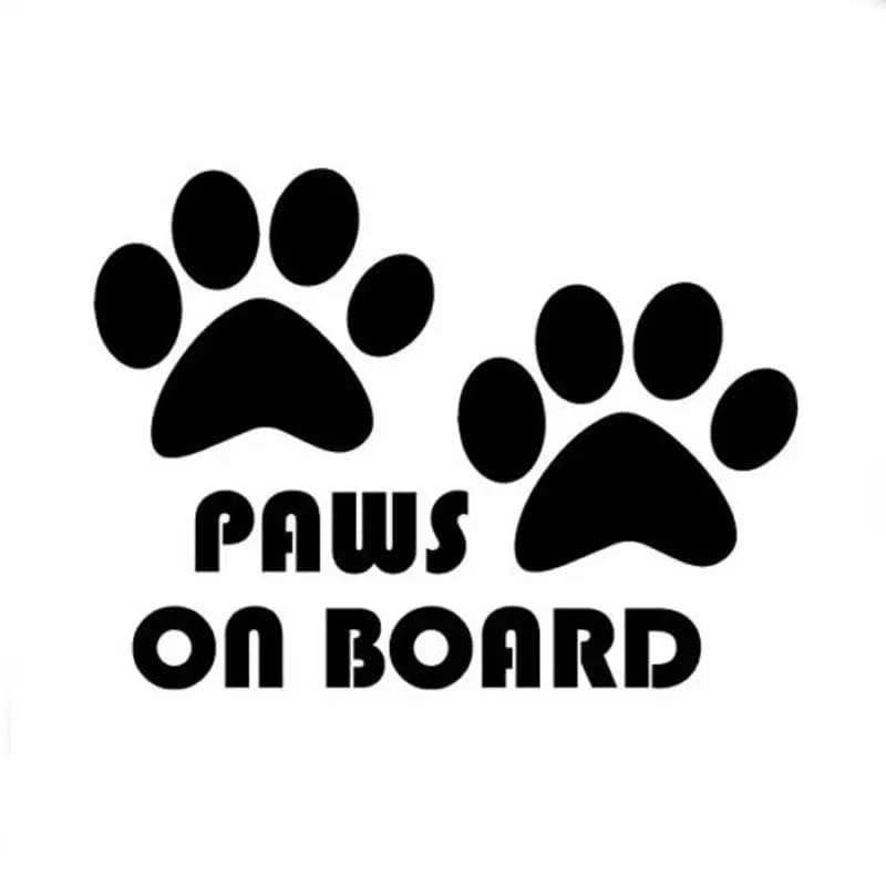 MAKTEM Paws on Board Car Vinyl Sticker, Dog on Board Car Safety Sign, Animal Car Sticker, Car Window Sign for Dog Mom/Dad, Paw Print Design Vinyl Decal (Black)