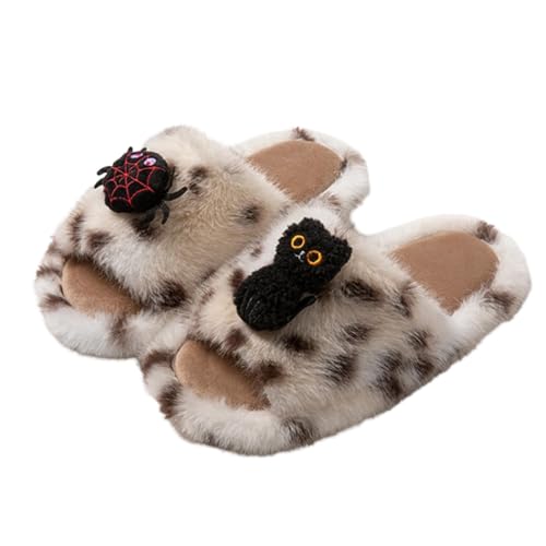 Spooky Halloween Slippers Soft Plush Cozy Open Toe Indoor Outdoor Shoes - image 1