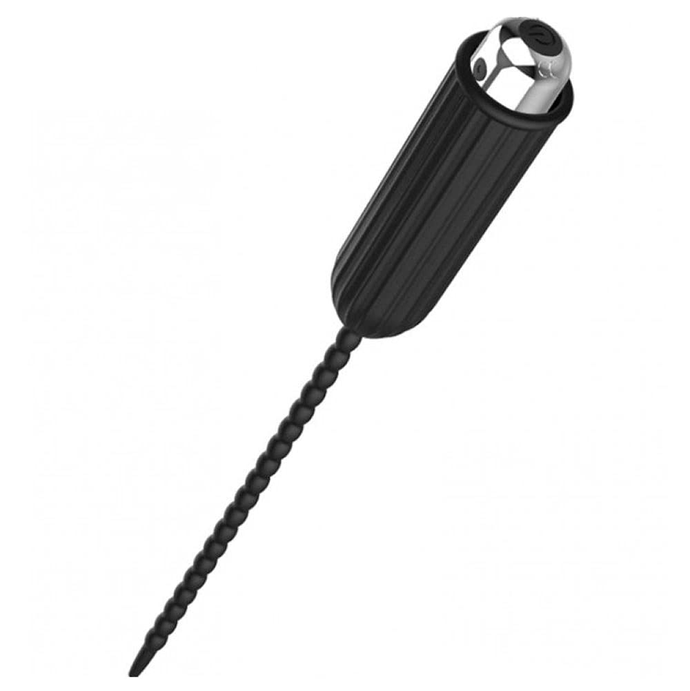BeHorny Urethral Vibrator, Rechargeable, Multi-Functions, Mega-Power, Bead Shaft, Black