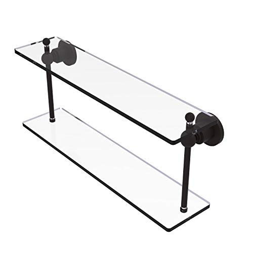 Best Deal Cheap 🛒 Allied Brass AP-2/22 Astor Place Collection 22 Inch Two Tiered Glass Shelf, Oil Rubbed Bronze