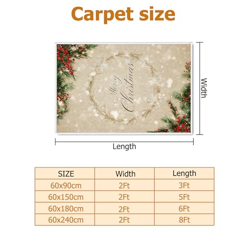 Tapis de couloir rectangulaire antidérapant vert lavable 6m - 3