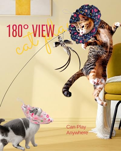 FAYOGOO Cat Cone Collar Soft – Adjustable Cat Recovery Collar After Surgery – Waterproof Soft Cone for Cats to Stop Licking FAYOGOO Cat Cone Collar Soft – Adjustable Cat Recovery Collar After Surgery – Waterproof Soft Cone for Cats to Stop Licking