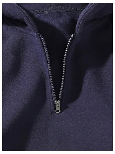 SOLY HUX Men's Quarter Zip Hoodies Zip Up Hoodie Long Sleeve Drop Shoulder Sweatshirt Casual Pullover3