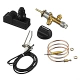 Photo Gallery blesconi kit valvola di controllo del gas a bassa pressione con accensione aggiornata per bracieri, caminetti, griglie e riscaldatori, set di 5 valvole di sicurezza in ottone con termoaccoppiatore da