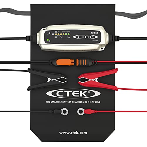 CTEK XS 0.8, Batterieladegerät 12V, Erhaltungsladegerät, Intelligentes Ladegerät Motorrad, Jetski, Quad, Motorschlitten, Wasserfahrzeug, Rasenmäher, Batteriepfleger Mit Entsulfatierungsprogramm