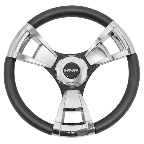 Gussi Italia Model 13 Chrome Golf Cart Steering Wheel for EZGO