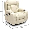 Chester Bonded Leather Recliner Armchair - Cream | Robert Dyas